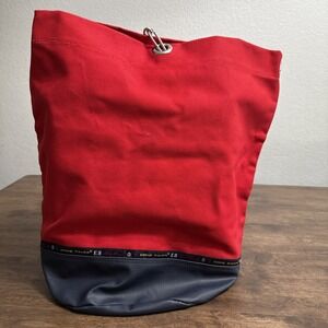 Vintage Eddie Bauer Expandable Canvas Shoulder Strap Travel Duffle Bag NWT Red